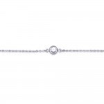 Bracelet Argent 925 chane maille fort - Zirconium Rond 6 mm