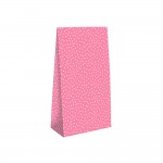 Emballage Cadeau - Pochette  22.5 x 15 x 6 cm - Rose Coeurs Blancs