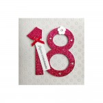 Carte De Voeux Glamour - Anniversaire - 18 Ans Rose Argent