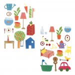 Loisirs Cratifs Enfants - 2 Planches Gommettes - Objets Du Quotidien