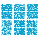 Loisirs Cratifs Enfants - 6 Planches Gommettes Basiques - Multiformes Bleues
