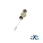 Bijou Accessoire Multifonction Fibule Broche Verre Fil Murano Marron Beige Lime