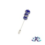 Bijou Accessoire Multifonction Fibule Broche  Verre Fil Murano Bleu Beige