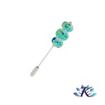 Bijou Accessoire Multifonction Fibule Broche  Verre Fil Murano Blanc Bleu Vert