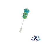 Bijou Accessoire Multifonction Fibule Broche  Verre Fil Murano Bleu Vert