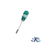 Bijou Accessoire Multifonction Fibule Broche  Verre Fil Murano Blanc Bleu Vert