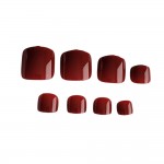 Faux Ongles Pour Pieds + Adhsifs - Uni Rouge