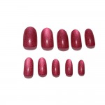 Faux Ongles + Adhsifs - Bout Ballerine - Oeil de Chat Rose Fuchsia