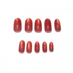 Faux Ongles + Adhsifs - Bout Ballerine - Oeil de Chat Rouge