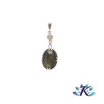 Pendentif Argent 925 Perles Pierres Gemmes : Labradorite Zirconium