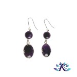 Boucles d'oreilles Argent 925 Perles Pierres Gemmes : Amthyste