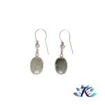 Boucles d'oreilles Argent 925 Perles Pierres Gemmes : Black Rutile Zirconium