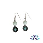 Boucles d'oreilles Argent 925 Perles Pierres Gemmes : Hmatite  - Amazonite