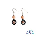 Boucles d'oreilles Argent 925 Perles Pierres Gemmes : Pierre de Lune Rose