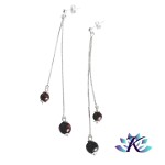 Boucles d'oreilles Clous Argent 925 Perles Pierres Gemmes : il de Taureau