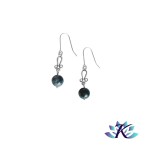 Boucles d'oreilles Crochets Argent 925 Perles Pierres : Agate Mousse