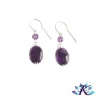 Boucles d'oreilles Argent 925 Perles Pierres Gemmes : Amthyste