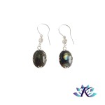 Boucles d'oreilles Argent 925 Perles Pierres Gemmes :  Labradorite Zirconium