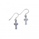 Boucles D' oreilles Argent 925 Crochets Croix Celtique