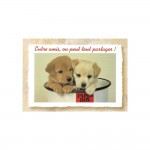 Carte Message - Chiots  "Entre Amis, On Peut Tout Partager"