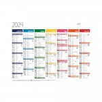 Calendrier  Mural  2024 - 13 Mois - 27 x 21 cm - Multicouleurs