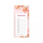 Calendrier Bloc Mensuel Mural 2024 - 16x33.5cm - Gourmandises : Macarons