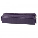 Trousse Fourre Tout Rectangle 20 x 4.5 x 6 cm Cuir Grain - Violet