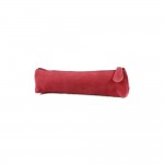 Mini Trousse Fourre Tout Triangle 18 x 5 x 3.5 cm Cuir Sudine - Rouge