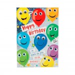 Carte De Voeux Enfant - Anniversaire - Happy Birthday Ballons Multi-couleurs