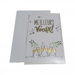 Carte De Voeux - 5 Cartes Meilleurs Voeux Champagne Dcor Brillant