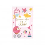 Carte De Voeux - Naissance - Bienvenue � ce beau b�b� - Rose
