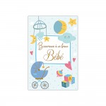 Carte De Voeux - Naissance - Bienvenue � ce beau b�b� - Bleu