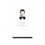 Carte De Voeux - Condol�ances - 5 Cartes Sinc�res Condol�ances  Rose Ruban Noir