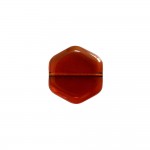 DIY - 10 Perles Vintage en Verre Hexagone 16 x 15mm  - Dark Topaz