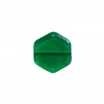 DIY - 10 Perles Vintage en Verre Hexagone 16 x 15mm  - Emerald
