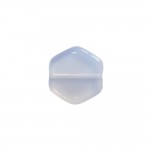 DIY - 10 Perles Vintage en Verre Hexagone 16 x 15mm  - White Opal