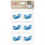 Clairefontaine - 6 embellissements adhsifs en relief 4x4cm - Chaussons garon