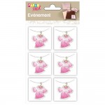 Clairefontaine - 6 embellissements adhsifs en relief 4x4cm - Robe