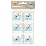 Clairefontaine - 6 embellissements adhsifs en relief 4x4cm - Bouteille  la mer