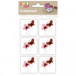 Clairefontaine - 6 embellissements adhsifs en relief 4x4cm Envole de papillons