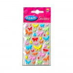 Planche de 40 stickers en relief  Papillons Fleurs 6  22mm