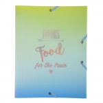 Candy Blue  Chemise Polypro lastiques 3 rabats 24x32cm Books Food For The Brain