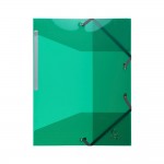 Exacompta : Chemise 3 Rabats Elastiques 24x32cm Polypropylne Transparent Vert