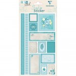 Clairefontaine - Planche de 13 stickers satin - Fleurs bleues