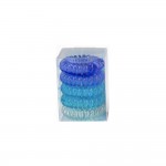 Accessoires Cheveux 5 lastiques Spirales Plastique - Tons Bleus