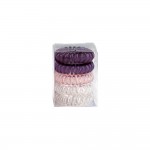 Accessoires Cheveux 5 Élastiques Spirales Plastique Violet - Rose - Transparent