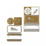 Emballage Cadeau - 4 Planches Etiquettes Cadeaux - Nol Merry Christmas Or