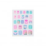 24 Ongles Artificiels Autocollants Enfants - Kawaii Coeurs Tons Pastels