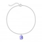 Bracelet Argent 925 Goutte 12mm Swarovski Element - Tanzanite