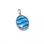 Pendentif Argent 925 Vague Turquoise